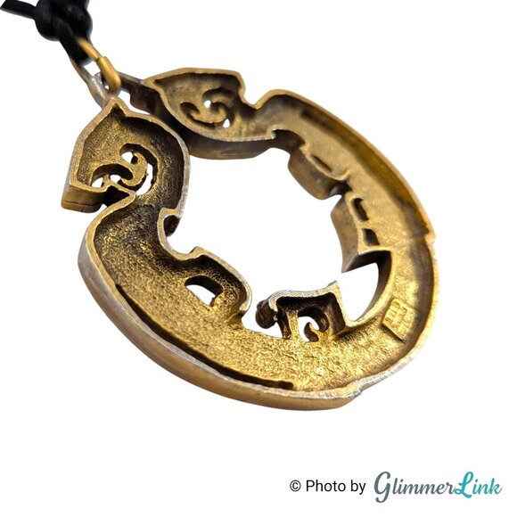 Vintage Alva Museum Replicas Two-Headed Dragon Pendant Necklace - Picture 12 of 16